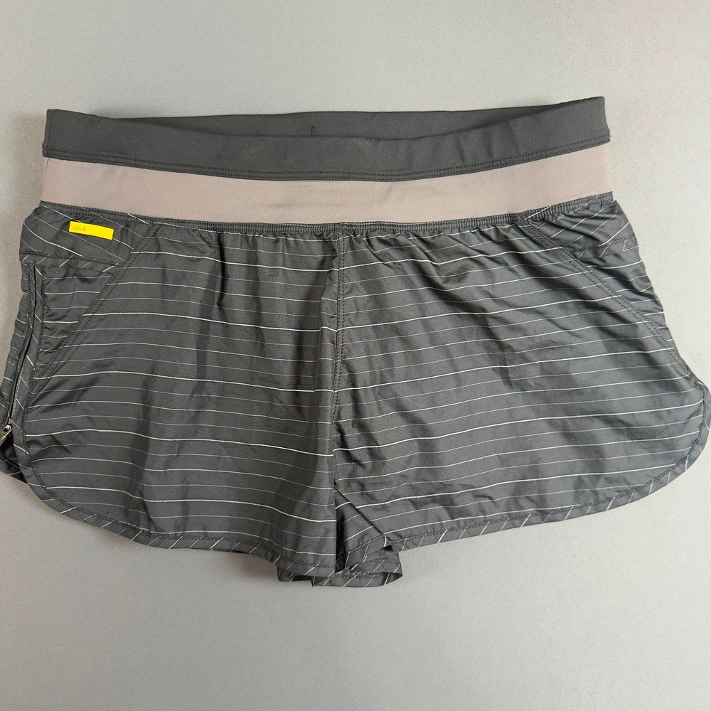 LOLë Athletic Shorts Gray Striped Performance Women's XS